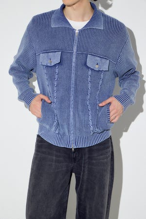 ヴィンテージウォッシュニットカーディガン