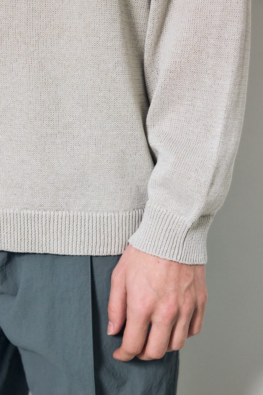 【SS先行アイテム】リネンミックスニットトップス BEG M