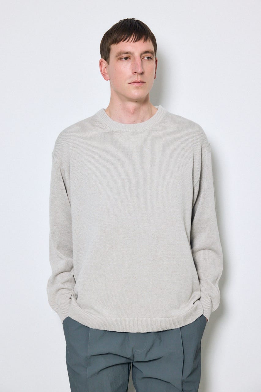 【SS先行アイテム】リネンミックスニットトップス BEG M