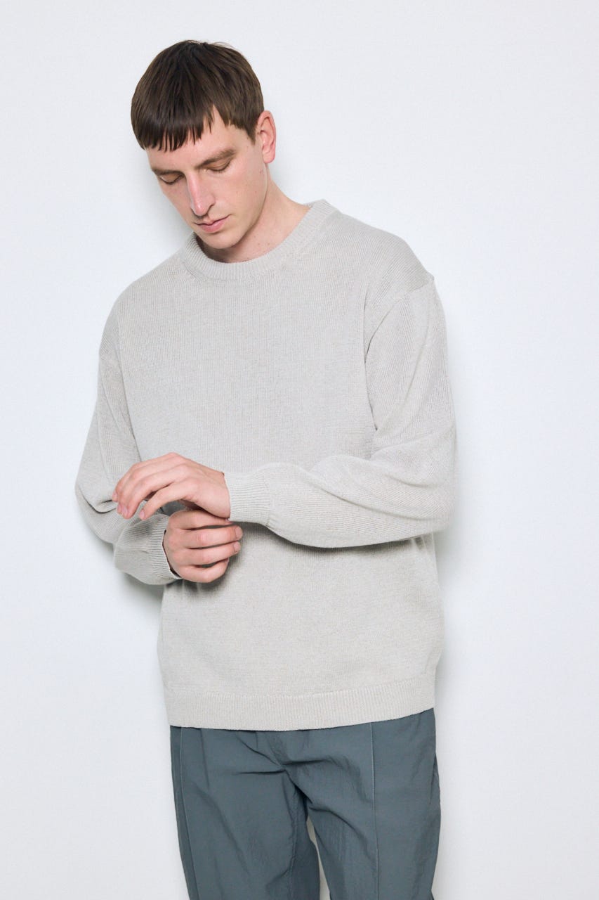 【SS先行アイテム】リネンミックスニットトップス BEG M