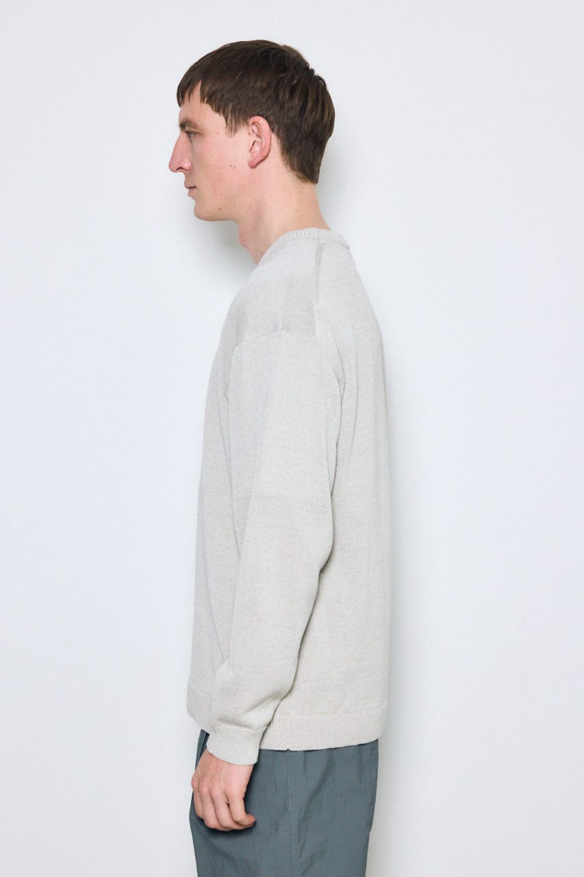 【SS先行アイテム】リネンミックスニットトップス BEG M