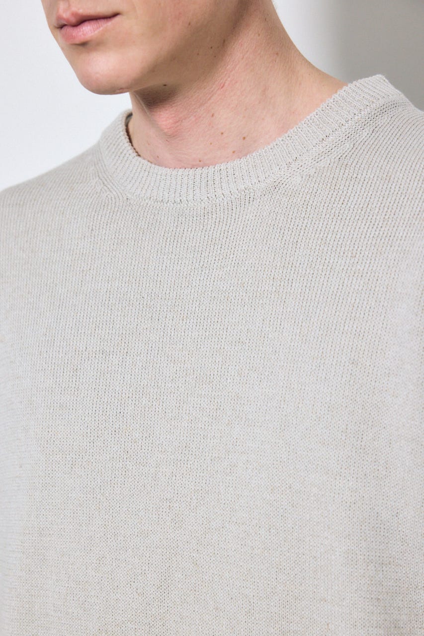 【SS先行アイテム】リネンミックスニットトップス BEG M