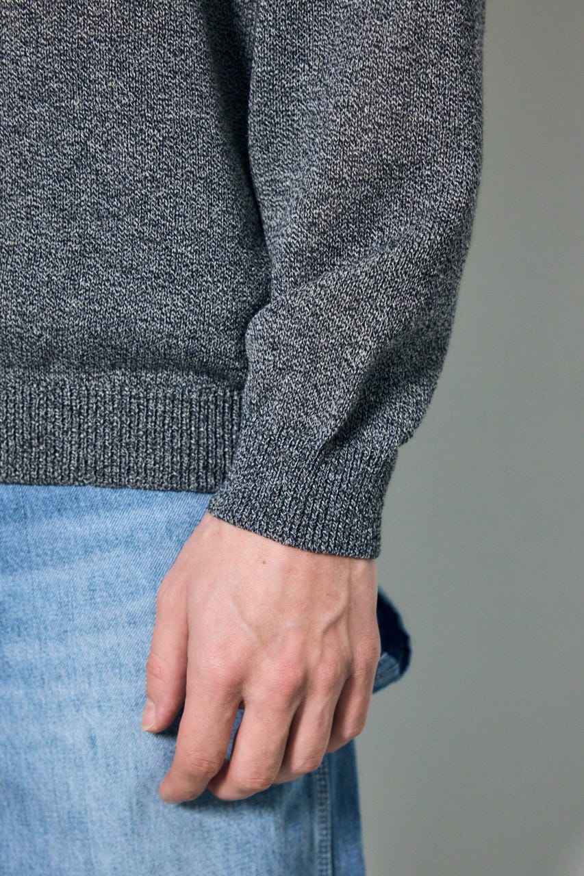 【SS先行アイテム】リネンミックスニットトップス BLK M