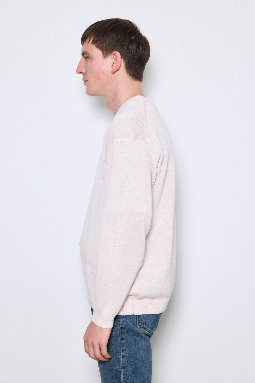 【SS先行アイテム】リネンミックスニットトップス L/PNK L