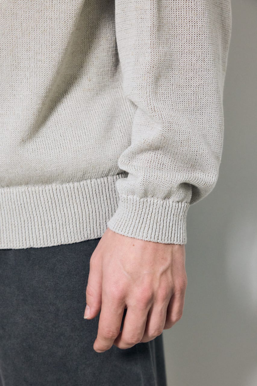 【SS先行アイテム】リネンミックススキッパーポロシャツ BEG M