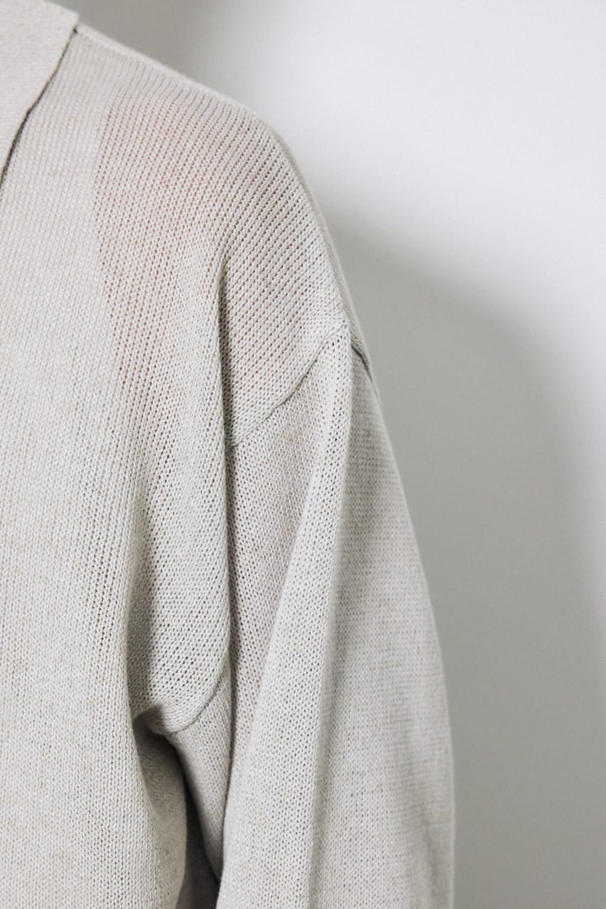 【SS先行アイテム】リネンミックススキッパーポロシャツ BEG M