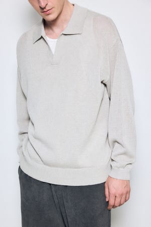 【SS先行アイテム】リネンミックススキッパーポロシャツ