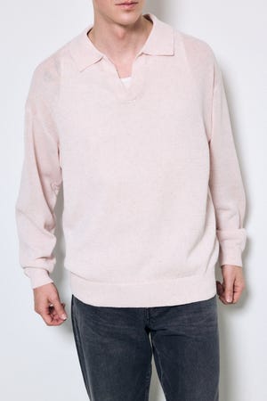 【SS先行アイテム】リネンミックススキッパーポロシャツ