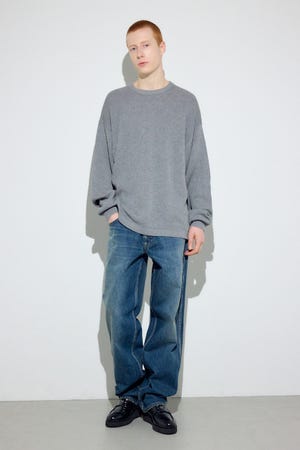 裏配色リネンミックスニットトップス