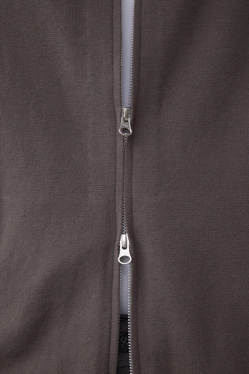 ジップアップ襟付きニットカーディガン D/GRY M