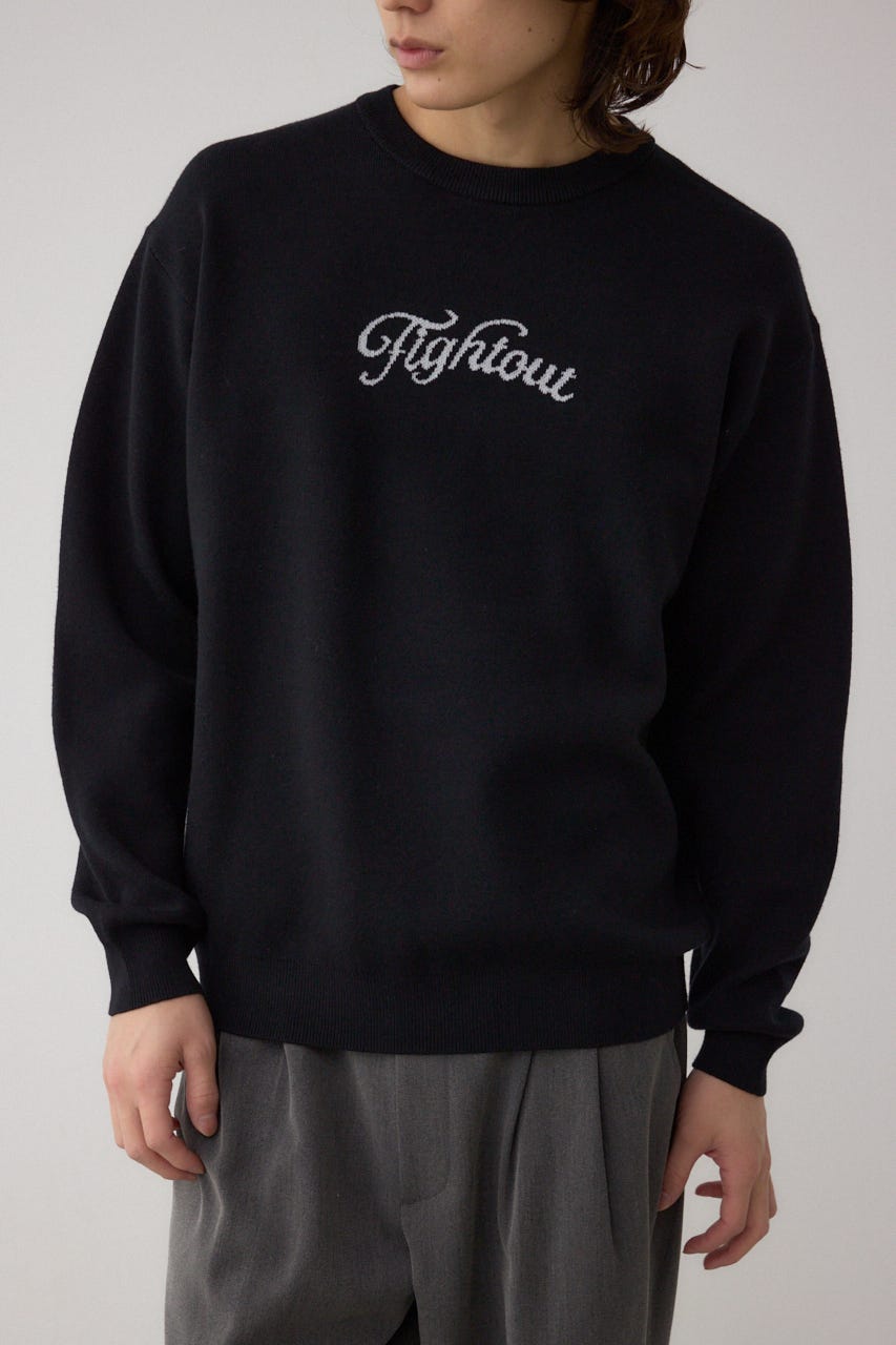 フロントロゴニットトップス BLK S