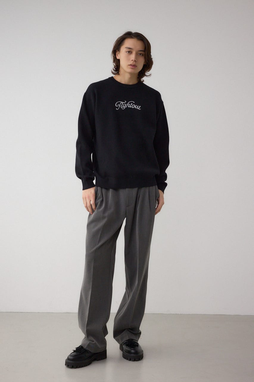 フロントロゴニットトップス BLK S