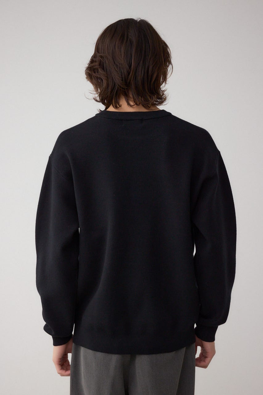 フロントロゴニットトップス BLK S