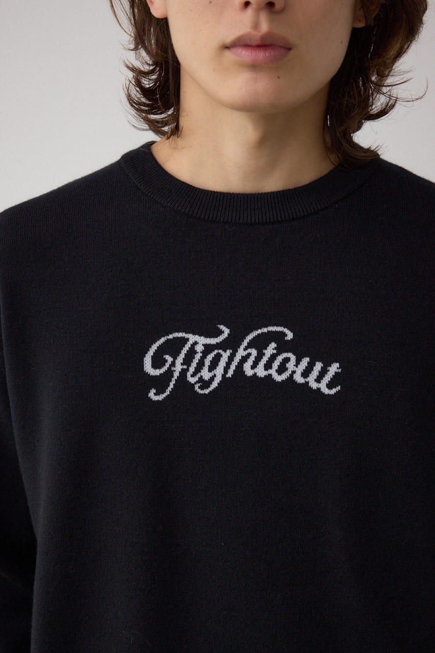 フロントロゴニットトップス BLK S