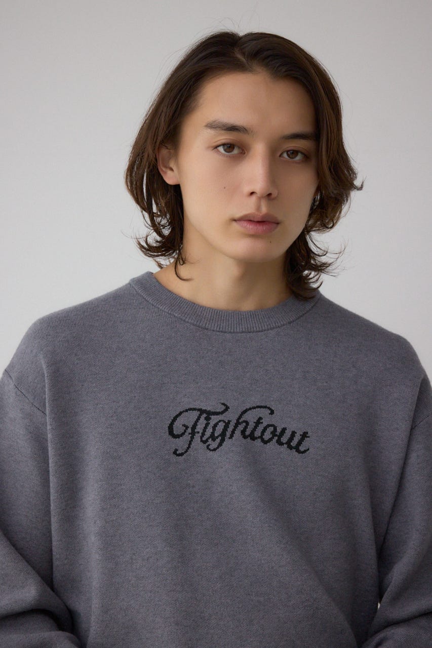 フロントロゴニットトップス GRY M