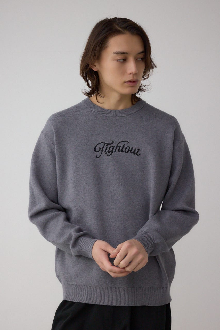 フロントロゴニットトップス GRY M