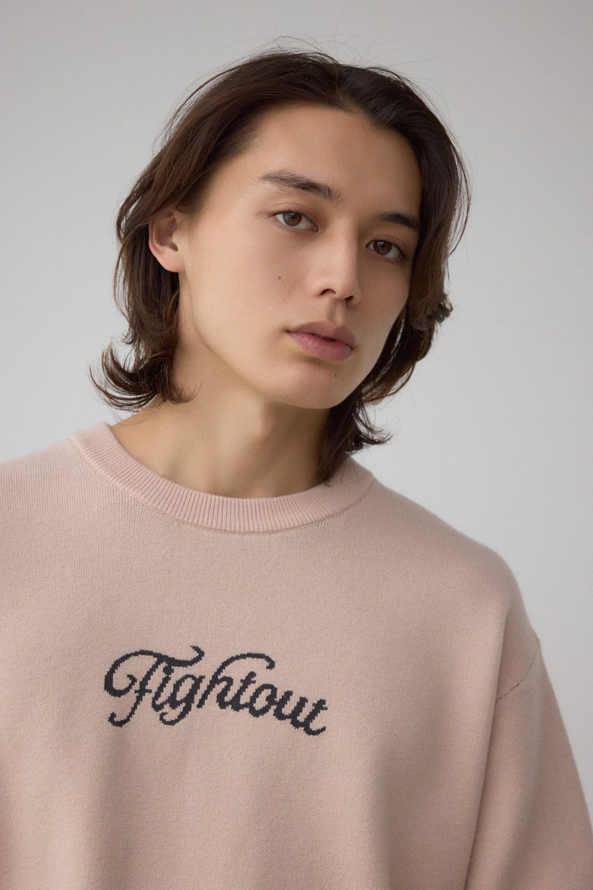 フロントロゴニットトップス L/BEG L