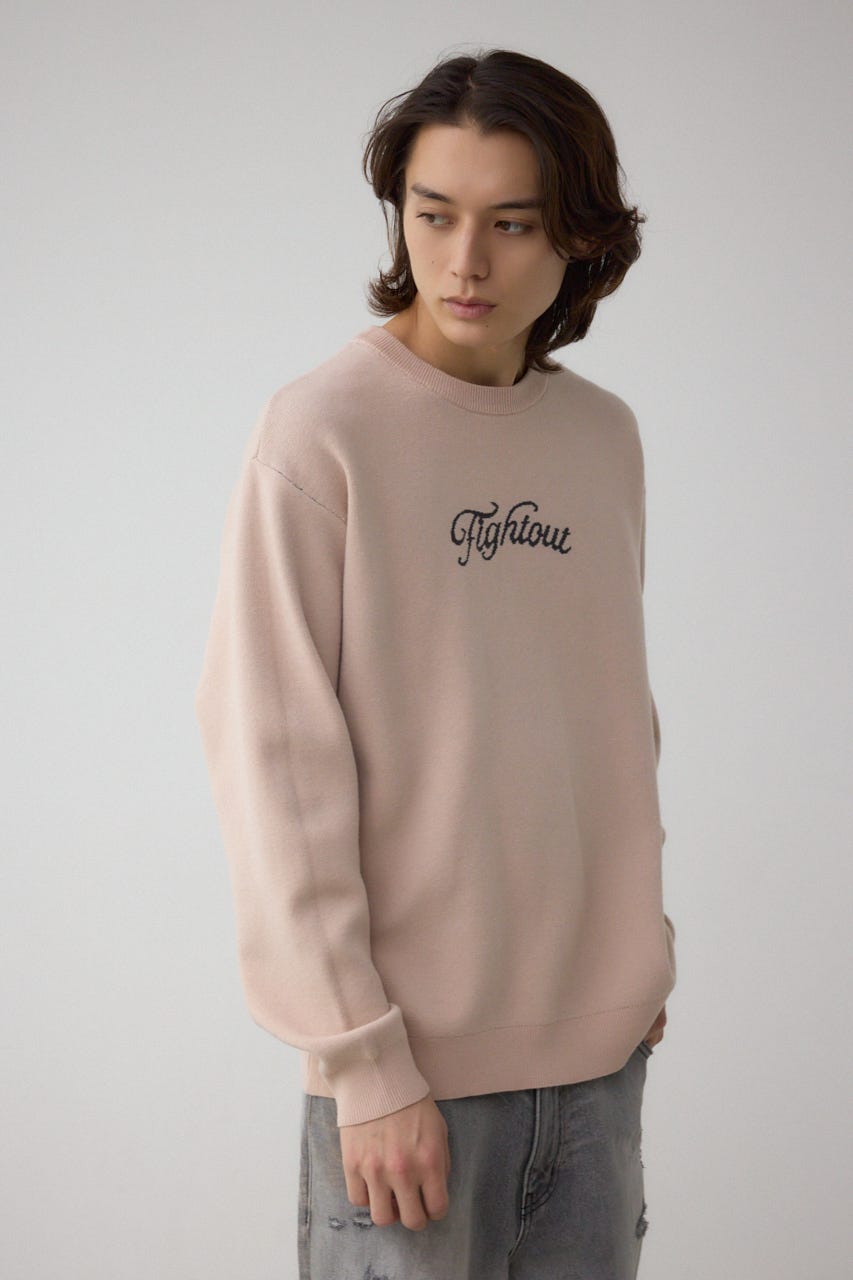 フロントロゴニットトップス L/BEG L