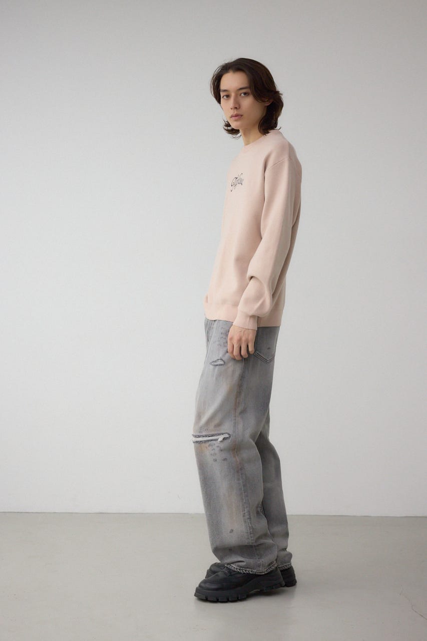 フロントロゴニットトップス L/BEG L