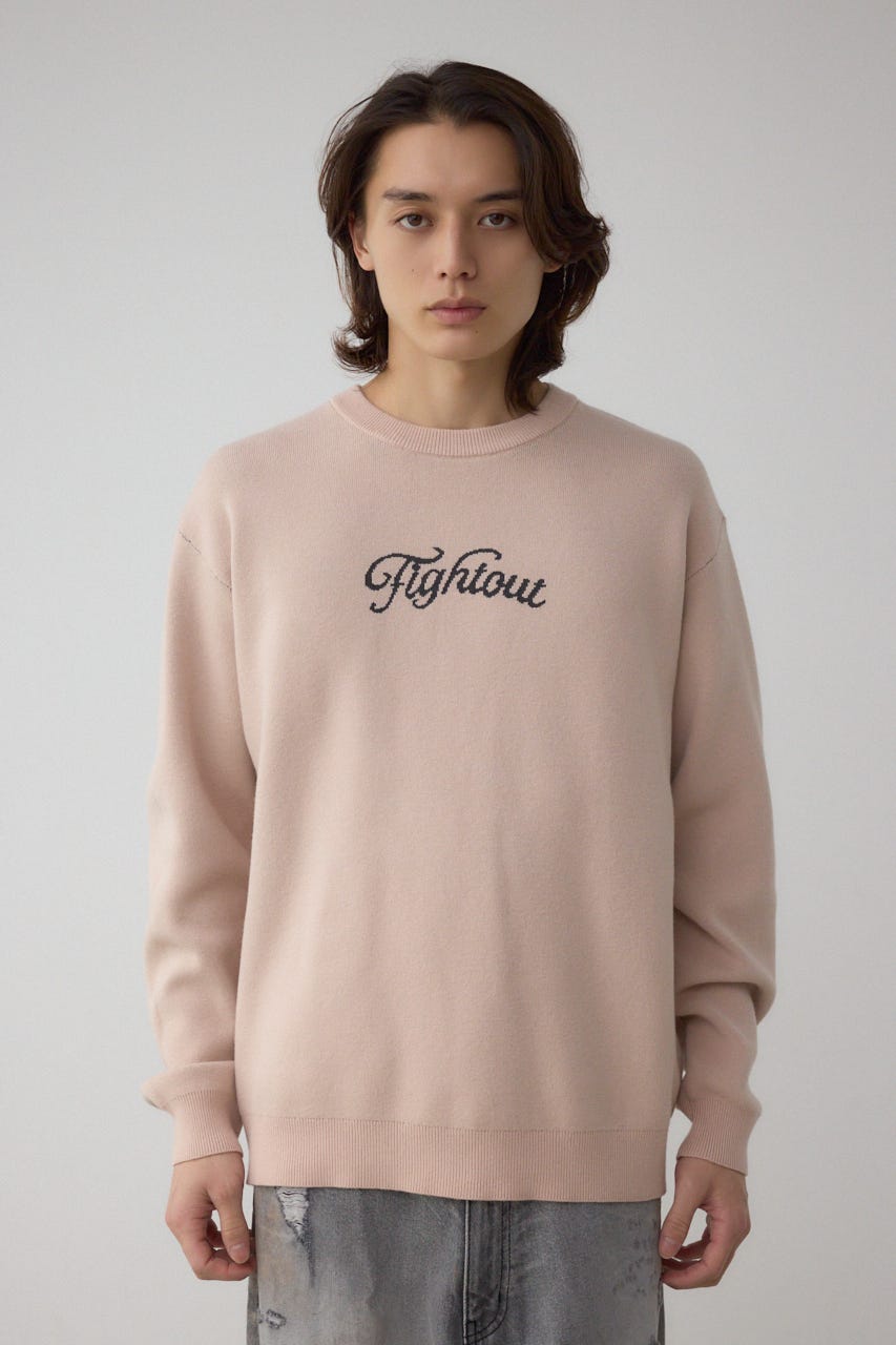 フロントロゴニットトップス L/BEG L