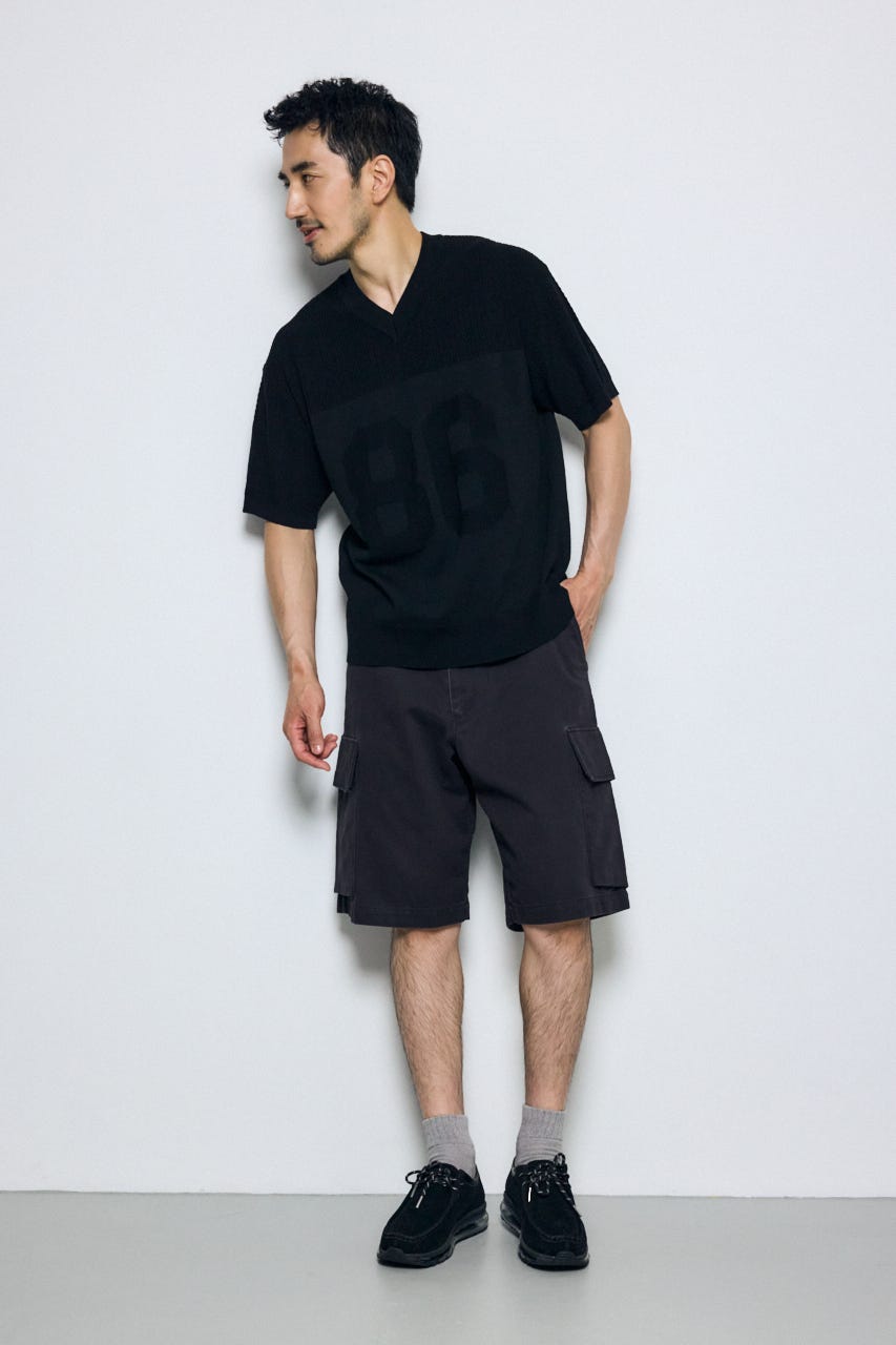 ナンバリングニットトップス BLK L