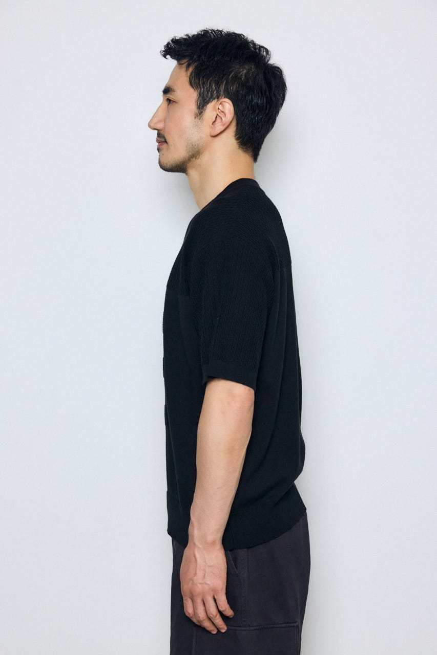 ナンバリングニットトップス BLK L