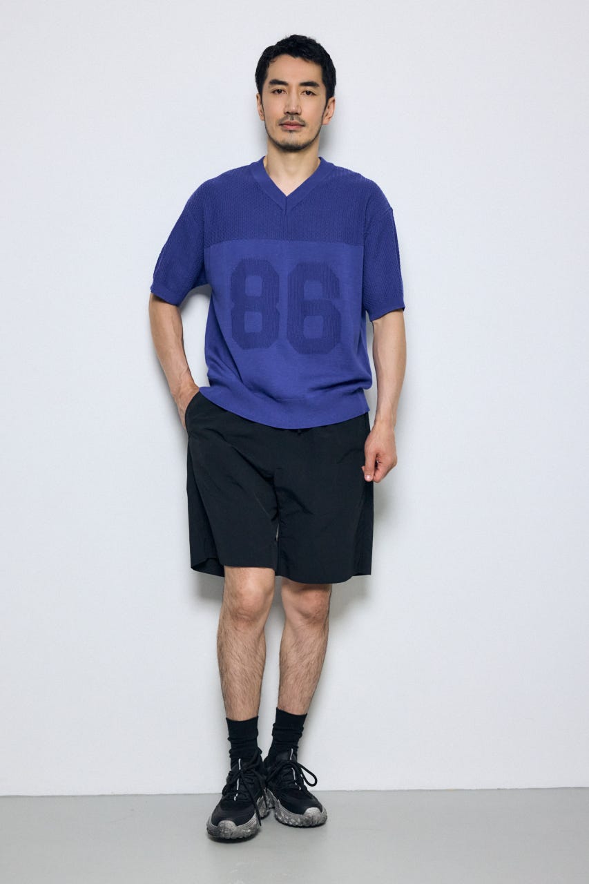 ナンバリングニットトップス BLU M