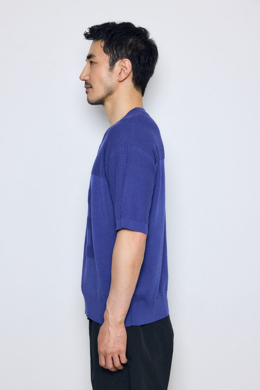 ナンバリングニットトップス BLU M
