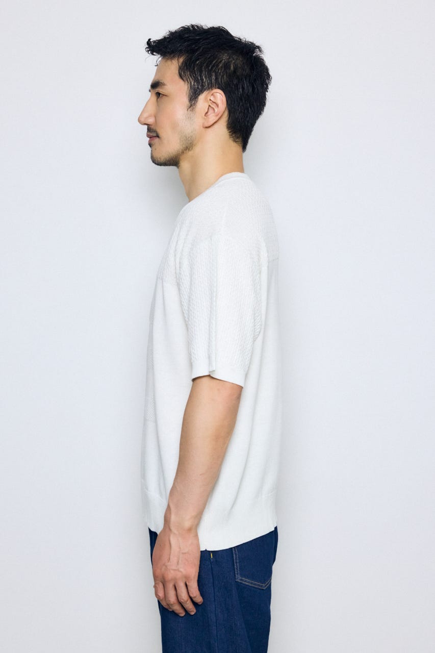 ナンバリングニットトップス O/WHT M
