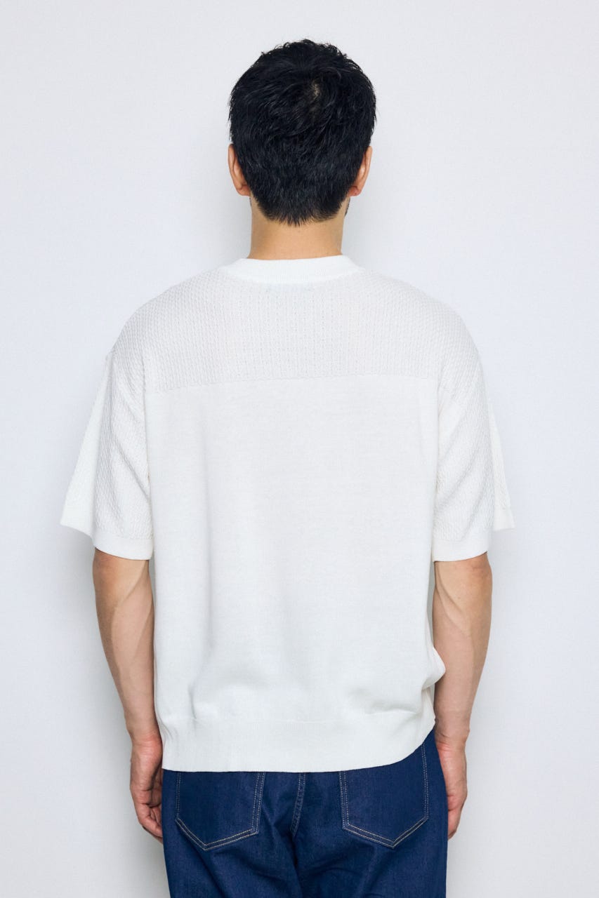 ナンバリングニットトップス O/WHT M
