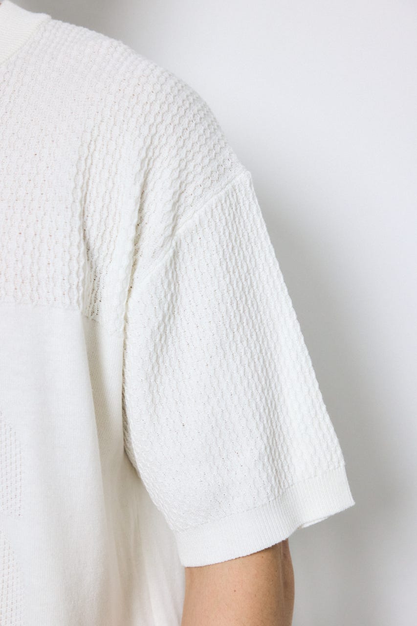ナンバリングニットトップス O/WHT M