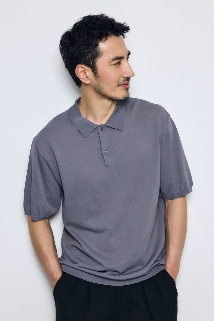 コンフォートニットポロシャツ GRY S