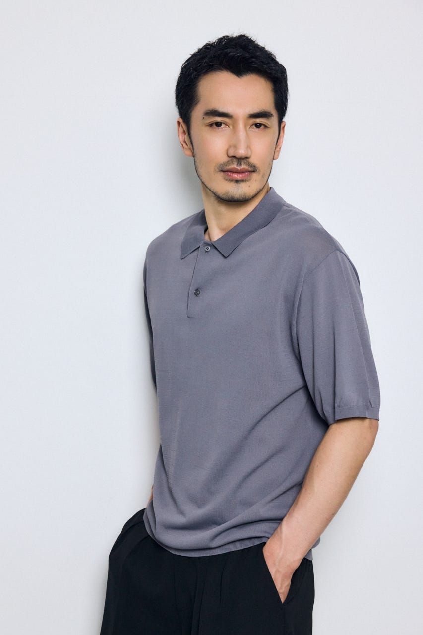 コンフォートニットポロシャツ GRY S