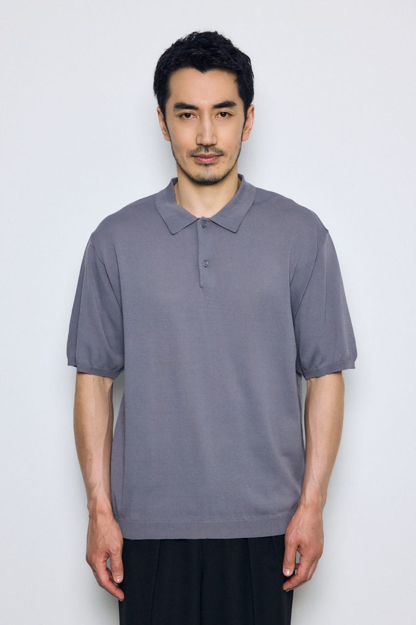 コンフォートニットポロシャツ GRY S