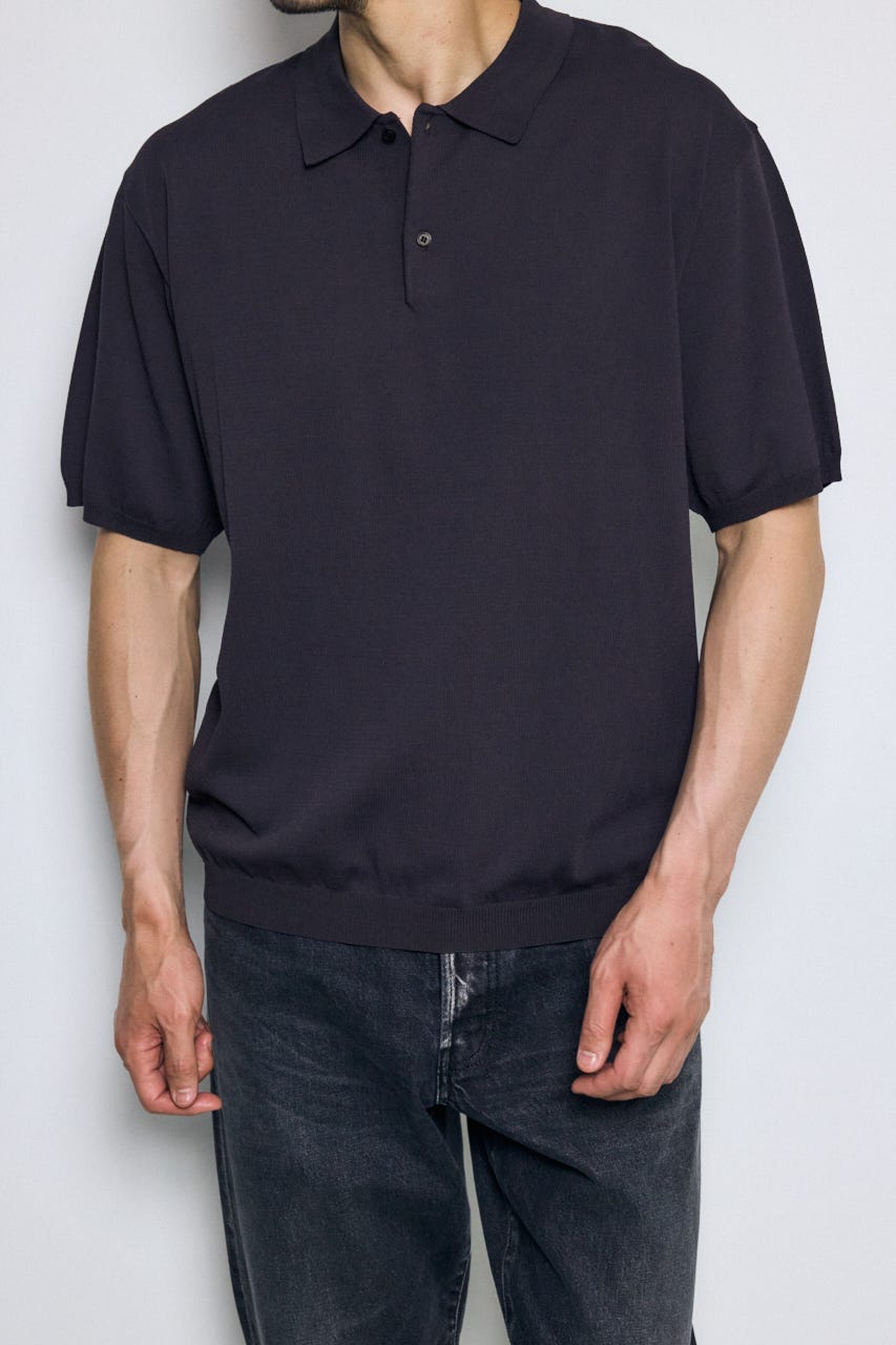コンフォートニットポロシャツ L/BLK M