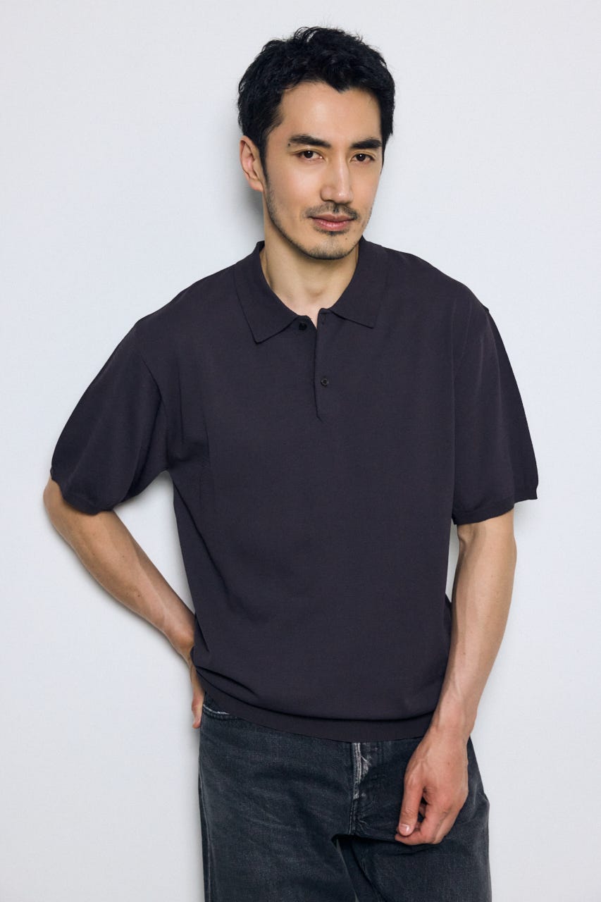 コンフォートニットポロシャツ L/BLK M