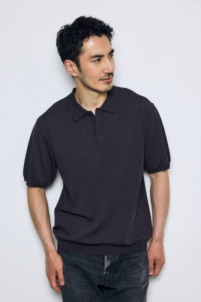 コンフォートニットポロシャツ L/BLK M