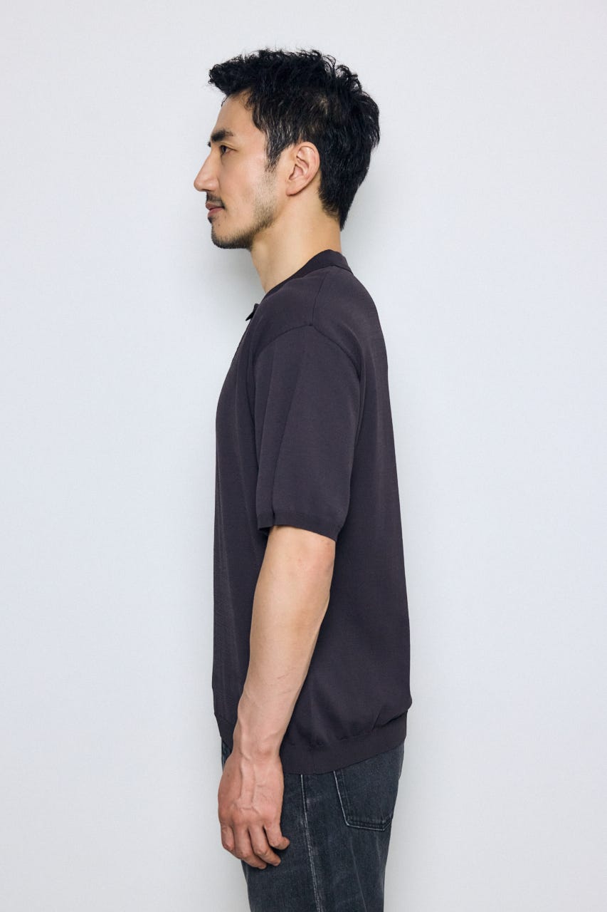 コンフォートニットポロシャツ L/BLK M