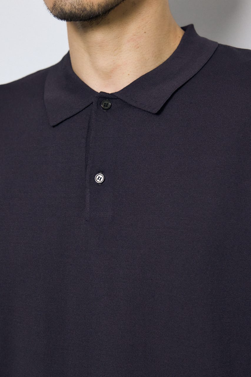 コンフォートニットポロシャツ L/BLK M