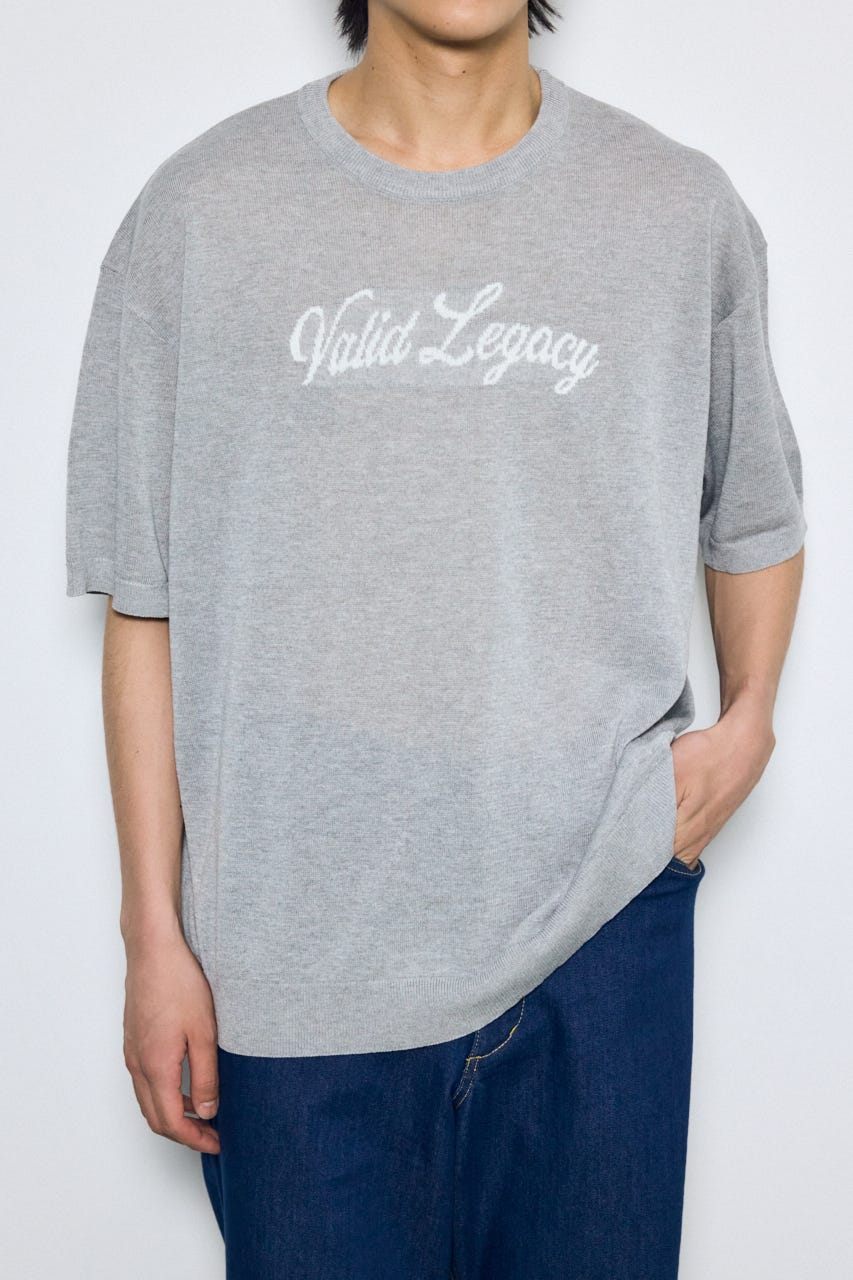 フロントロゴ半袖サマーニット T.GRY M