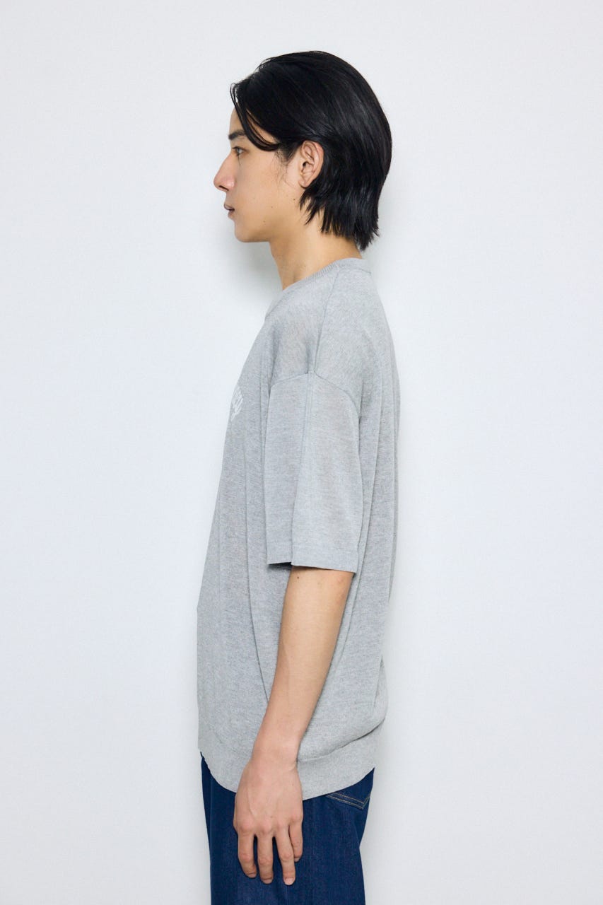 フロントロゴ半袖サマーニット T.GRY M