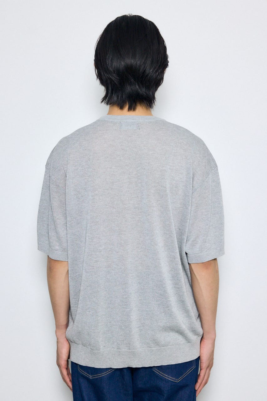 フロントロゴ半袖サマーニット T.GRY M