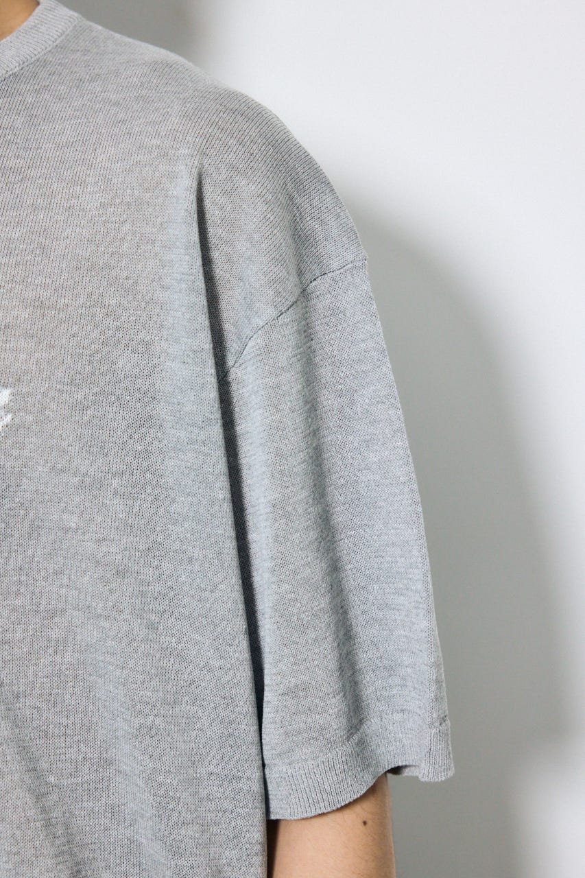 フロントロゴ半袖サマーニット T.GRY M