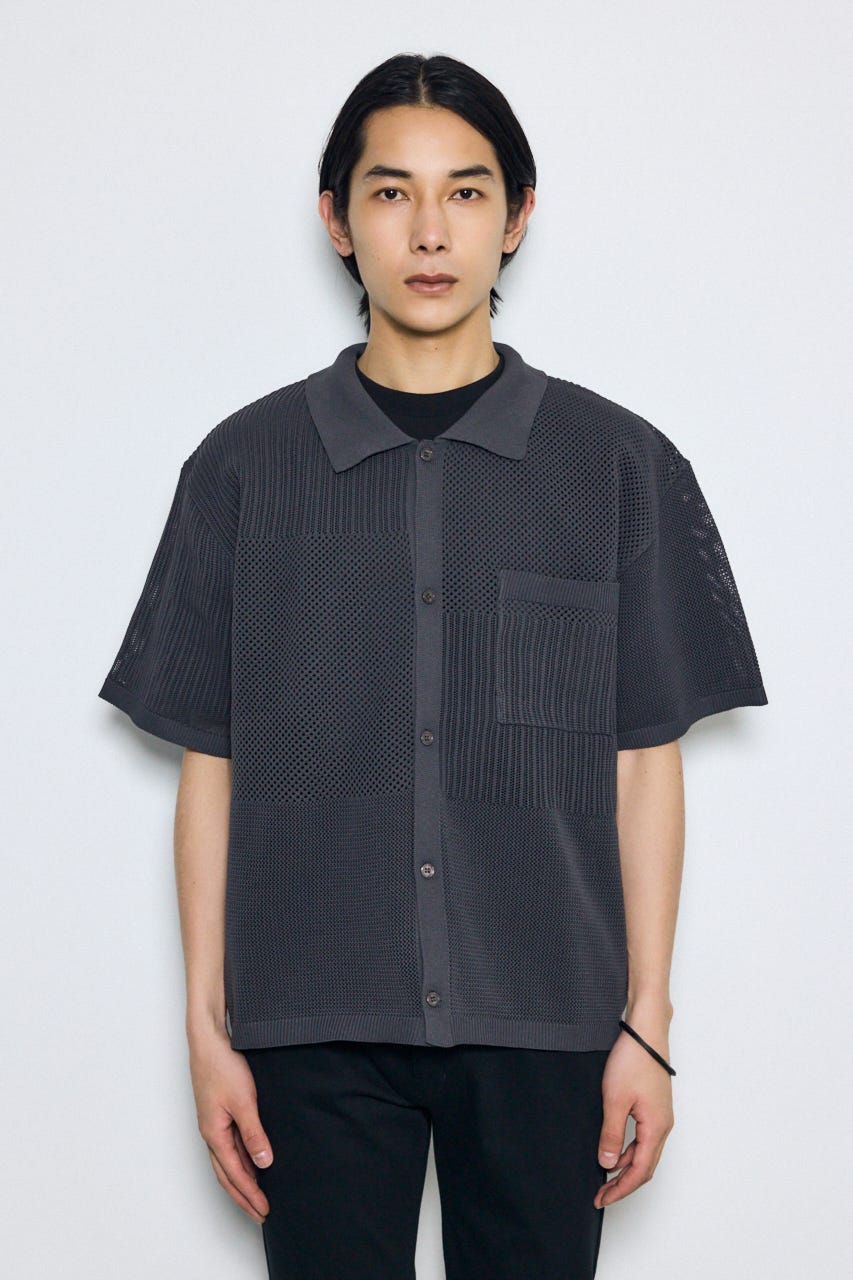 専用　ビーニー、シャツ AZUL BY MOUSSY | 編地切替ニットシャツ (シャツ・ブラウス ) |SHEL