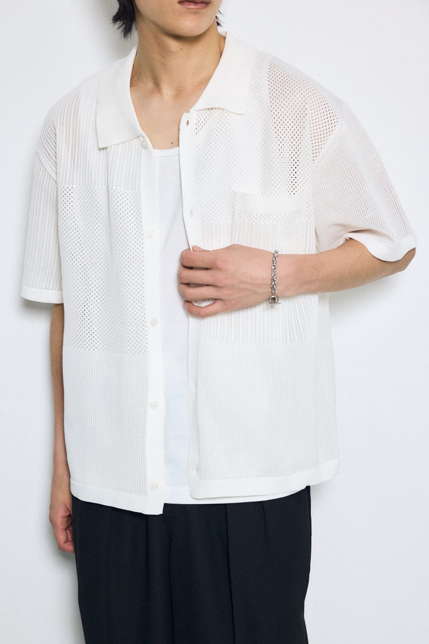AZUL BY MOUSSY | 編地切替ニットシャツ (シャツ・ブラウス ) |SHEL