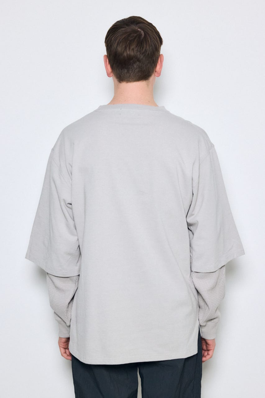 【SS先行アイテム】ワッフルレイヤードロンTEE L/GRY L
