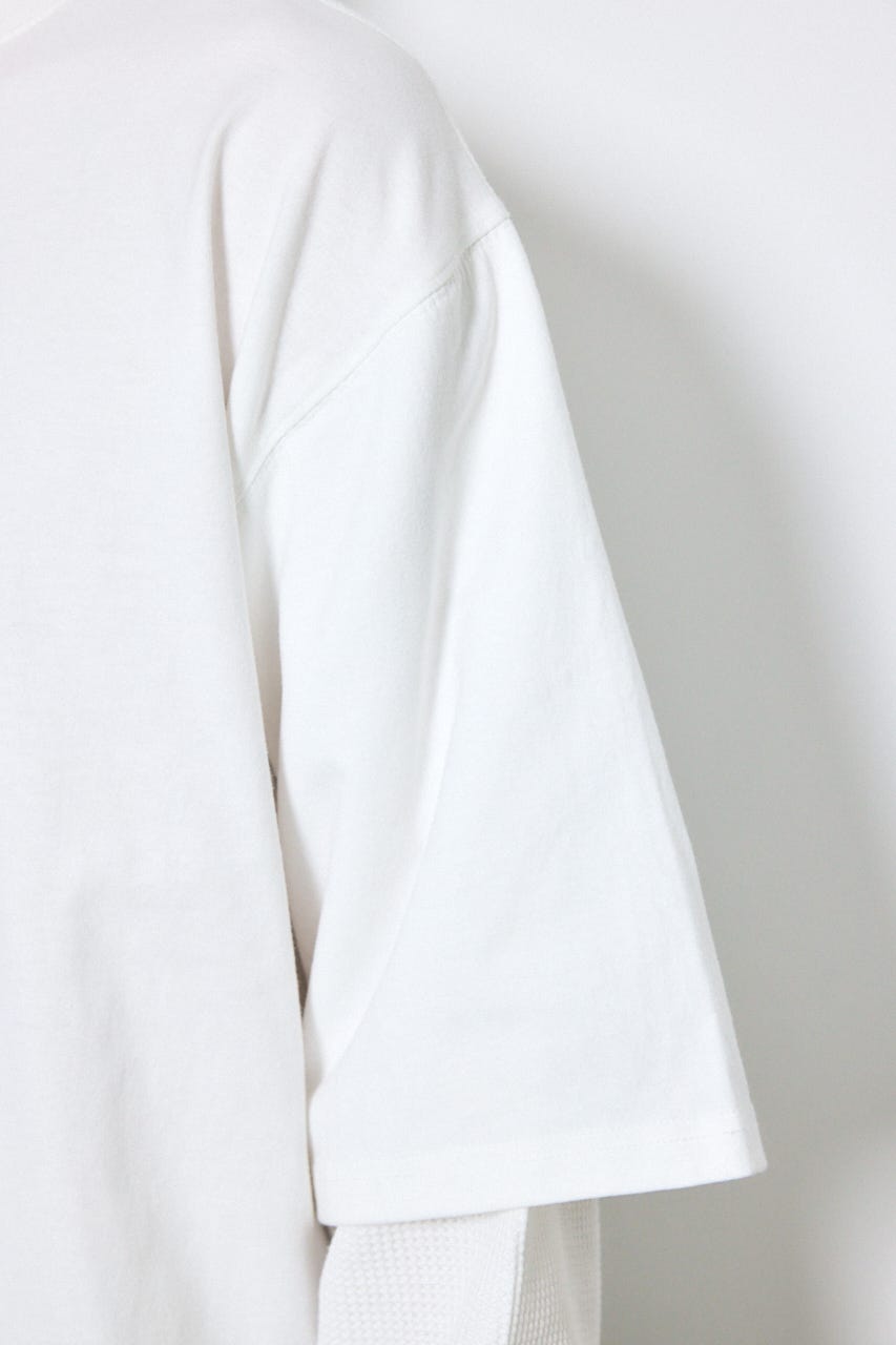 【SS先行アイテム】ワッフルレイヤードロンTEE O/WHT M