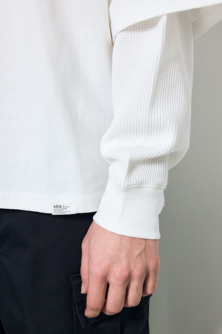 【SS先行アイテム】ワッフルレイヤードロンTEE O/WHT M