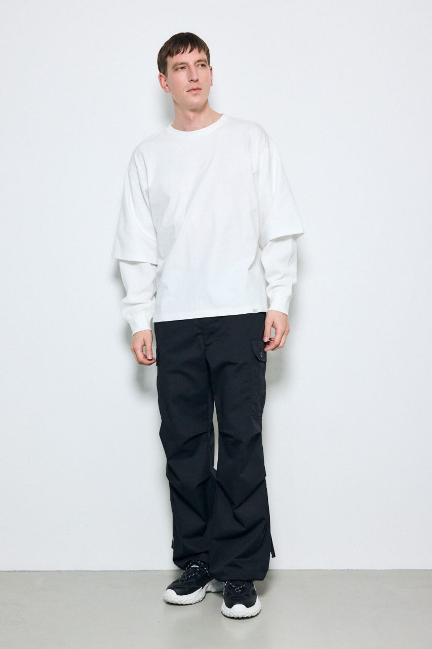 【SS先行アイテム】ワッフルレイヤードロンTEE O/WHT M