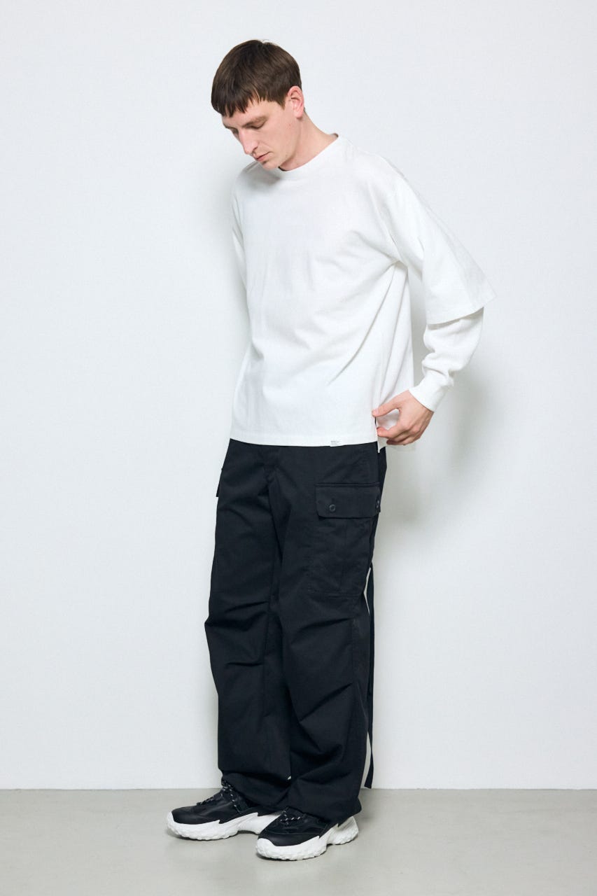 【SS先行アイテム】ワッフルレイヤードロンTEE O/WHT M